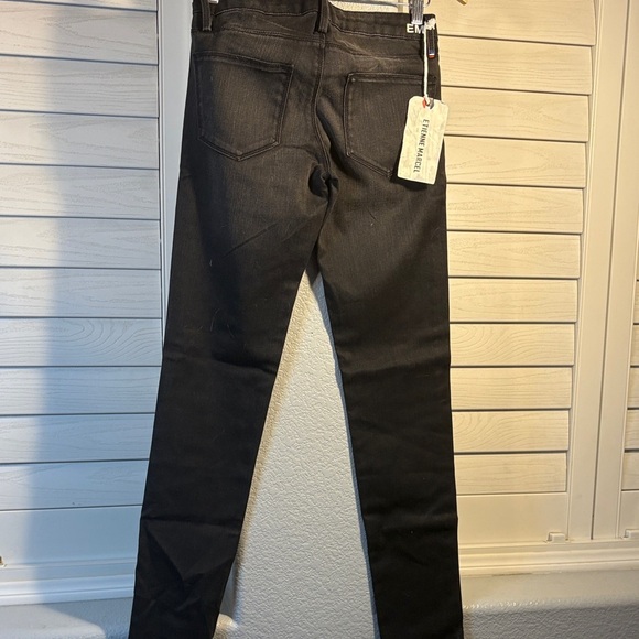 Etienne Marcel black jeans with black embellishments on front in ombre pattern - Picture 4 of 5